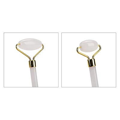 Rock Crystal Quartz Eye Mask (8.28x3.54) with Face Roller (5.82x1.57x2.36)