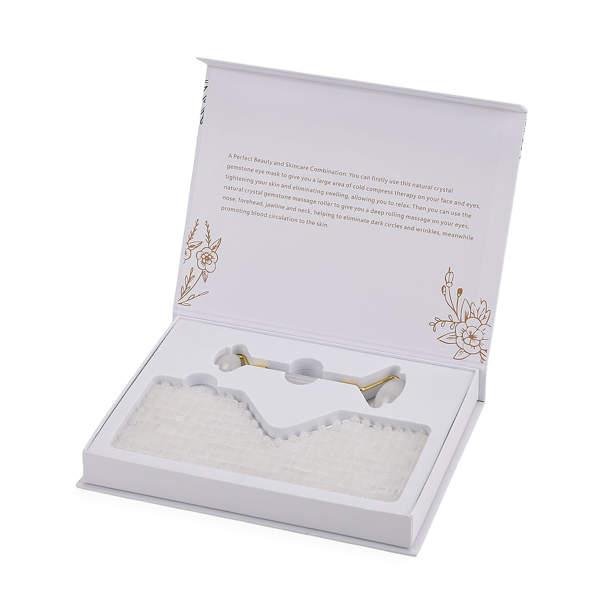 Rock Crystal Quartz Eye Mask (8.28x3.54) with Face Roller (5.82x1.57x2.36) image number 8