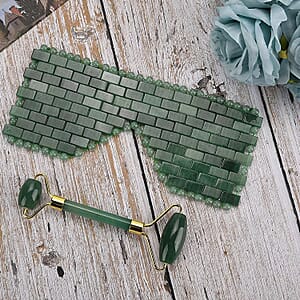 Green Aventurine Eye Mask with Face Roller
