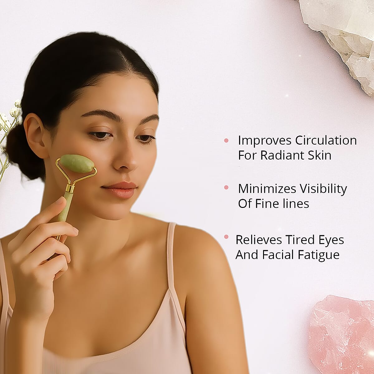 Green Aventurine Eye Mask with Face Roller image number 2