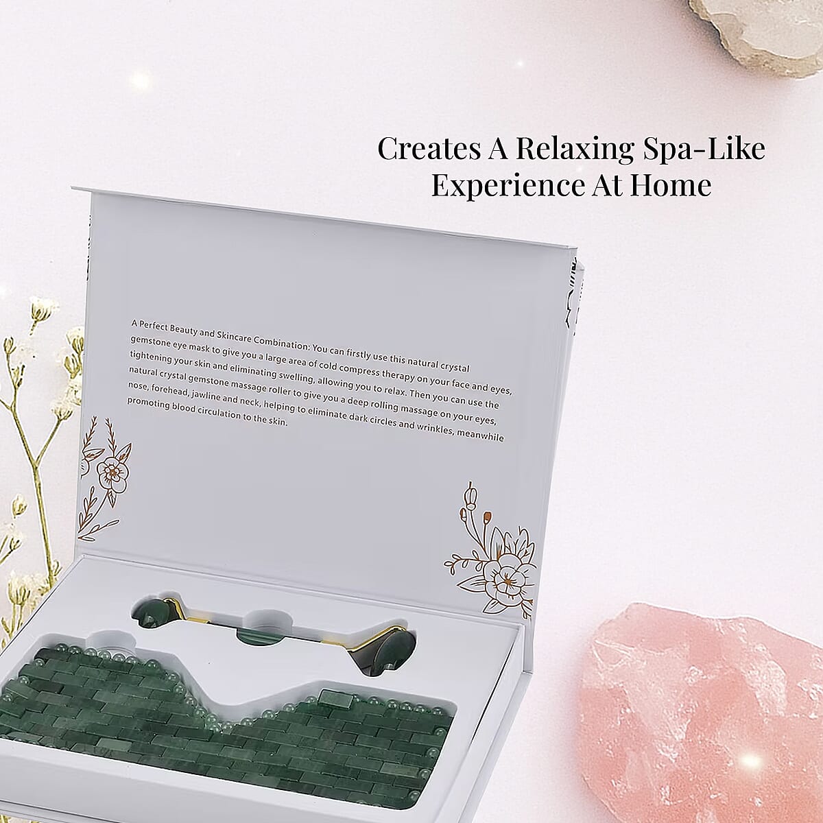 Green Aventurine Eye Mask with Face Roller image number 4