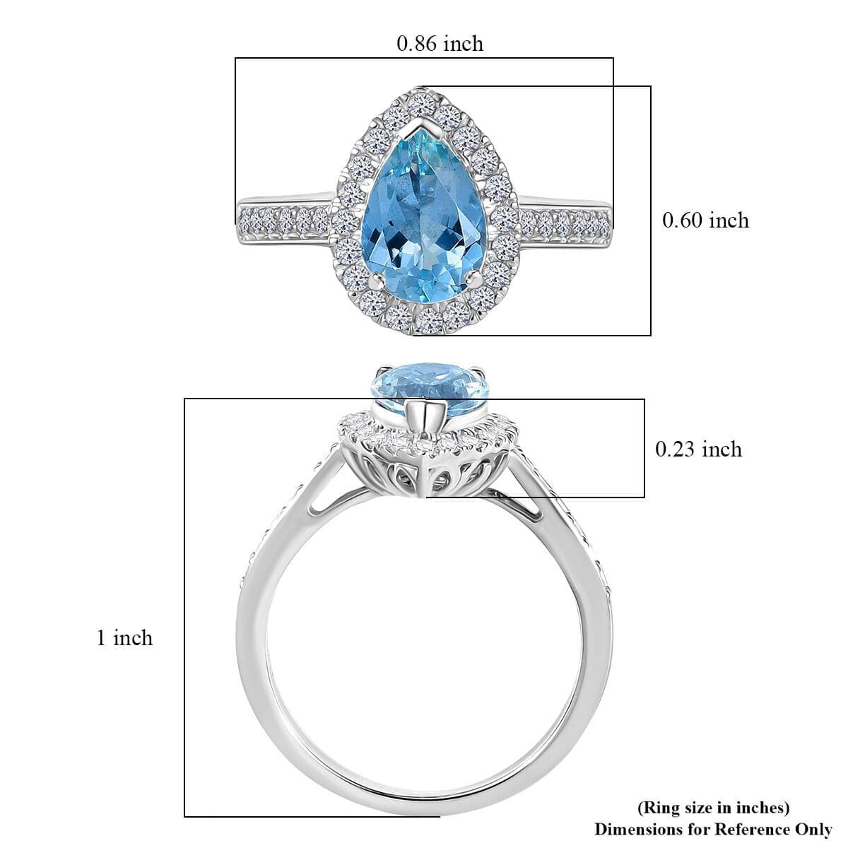 Certified & Appraised AAA Mangoro Aquamarine and Luxuriant Lab Grown Diamond G-H SI 2.02 ctw Ring in 10K White Gold (Size 6.0) (Del in 12 -15 Days) image number 5