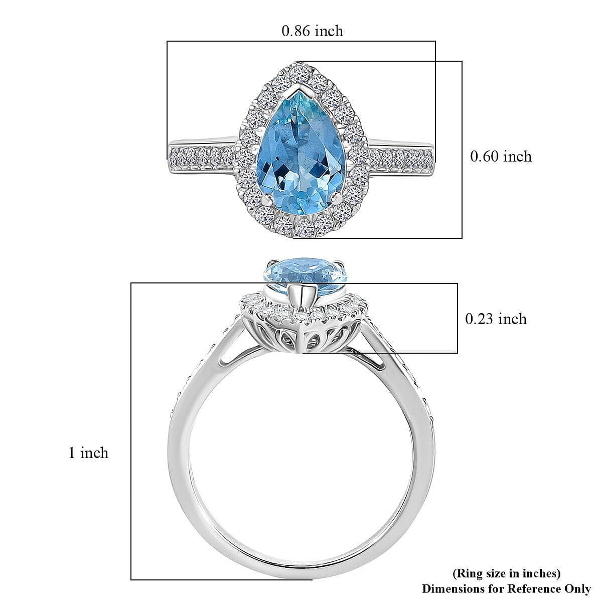 Certified & Appraised 10K White Gold AAA Mangoro Aquamarine, Luxuriant Lab Grown Diamond (G-H, SI) Ring (Size 6.5) (Del in 12 -15 Days) 2.02 ctw image number 5