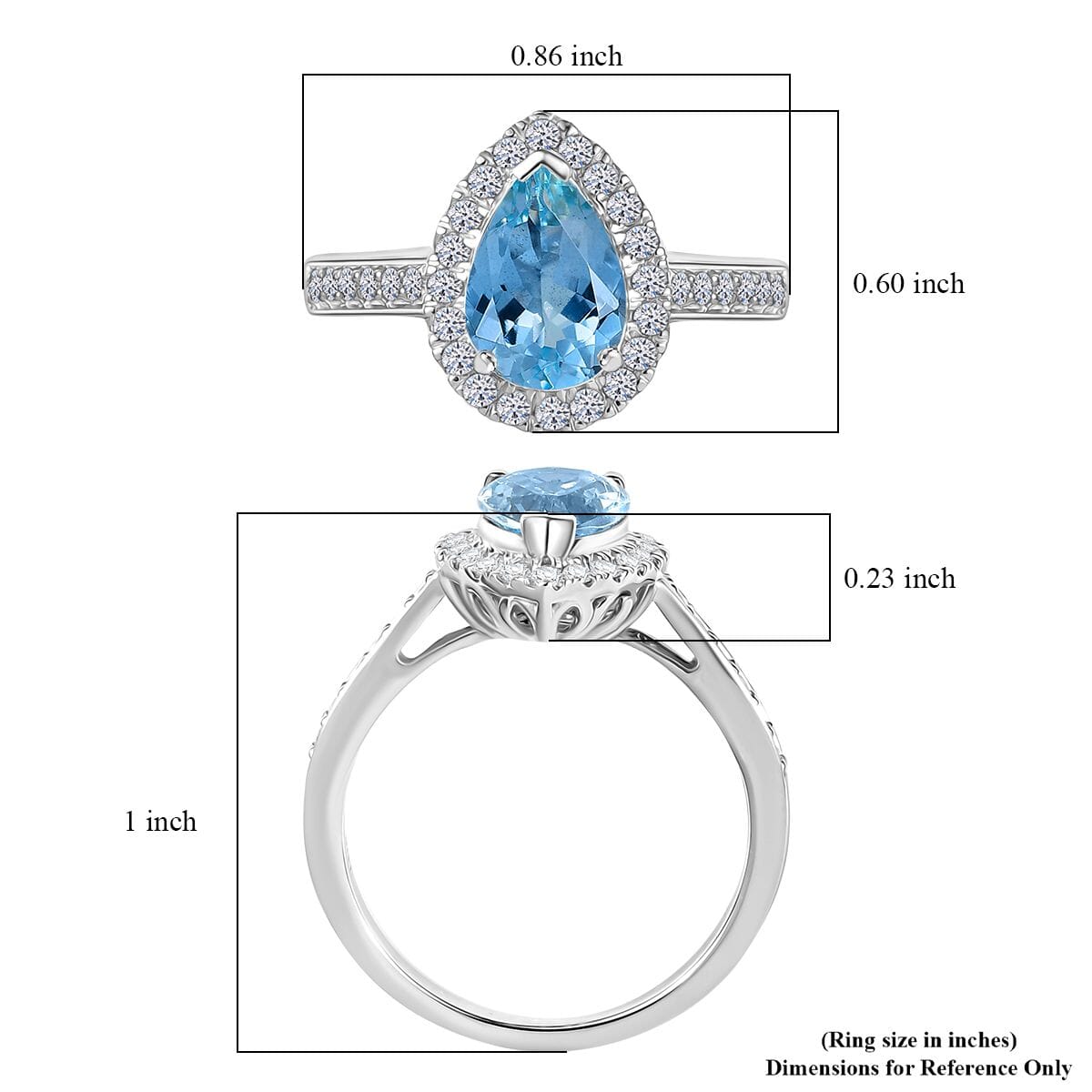 AAA Mangoro Aquamarine and Luxuriant Lab Grown Diamond G-H SI 2.02 ctw Ring in 10K White Gold (Size 8.0) (Del in 12 -15 Days) image number 5