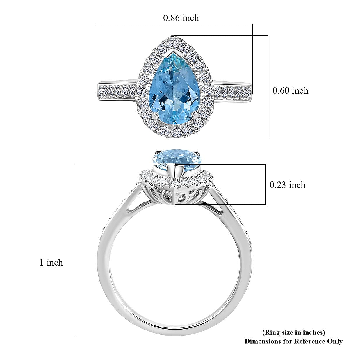AAA Mangoro Aquamarine and Luxuriant Lab Grown Diamond G-H SI 2.02 ctw Ring in 10K White Gold (Size 9.0) (Del in 12 -15 Days) image number 5