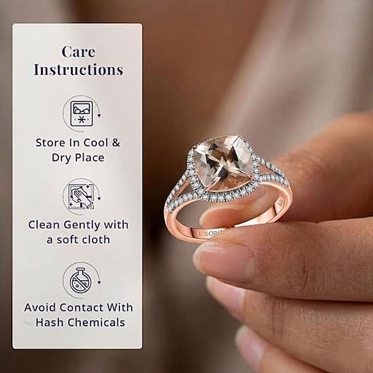 Certified & Appraised Luxoro 10K Rose Gold AAA Marropino Morganite, Diamond (G-H, I2) (0.45 cts) Ring (Size 10.0) (Del. in 10-15 Days) 3.91 ctw image number 4