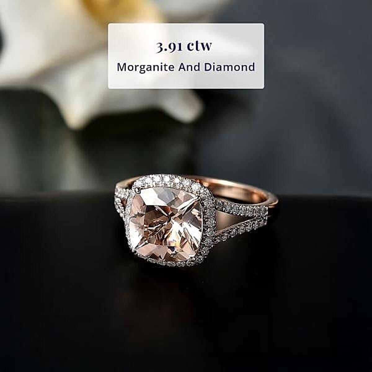 Certified & Appraised Luxoro 10K Rose Gold AAA Marropino Morganite, Diamond (G-H, I2) (0.45 cts) Ring (Size 10.0) (Del. in 10-15 Days) 3.91 ctw image number 2