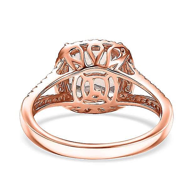 Certified & Appraised Luxoro 10K Rose Gold AAA Marropino Morganite, Diamond (G-H, I2) Ring (Size 5.0) 3.91 ctw