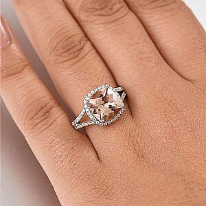 Certified & Appraised Luxoro 10K Rose Gold AAA Marropino Morganite, Diamond (G-H, I2) (0.45 cts) Ring (Size 10.0) (Del. in 10-15 Days) 3.91 ctw