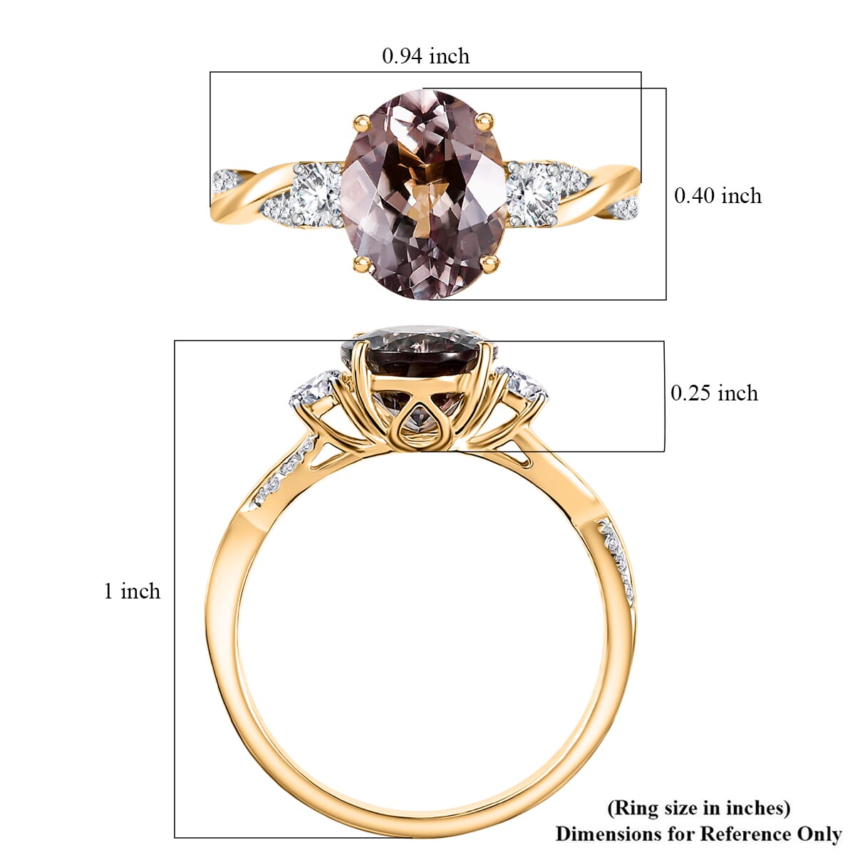 Certified & Appraised Luxoro AAA Turkizite and G-H I2 Diamond 3.43 ctw Ring in 14K Yellow Gold (Size 10.0) (Del. in 10-15 Days) image number 5