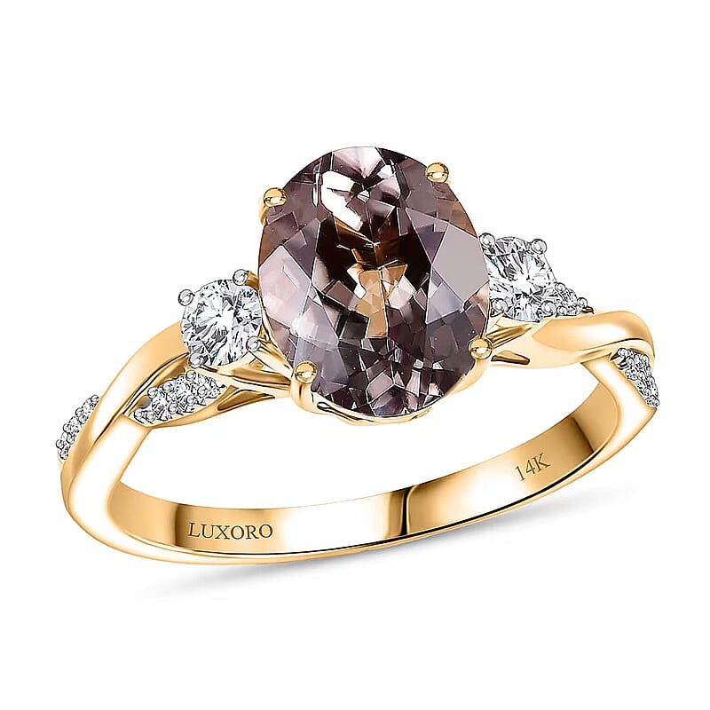 Certified & Appraised Luxoro 14K Yellow Gold AAA Turkizite and Diamond (G-H, I2) (0.29 cts) Ring (Size 5.0) 3.43 ctw