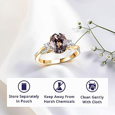 Certified & Appraised Luxoro 14K Yellow Gold AAA Turkizite and Diamond (G-H, I2) (0.29 cts) Ring (Size 5.0) 3.43 ctw