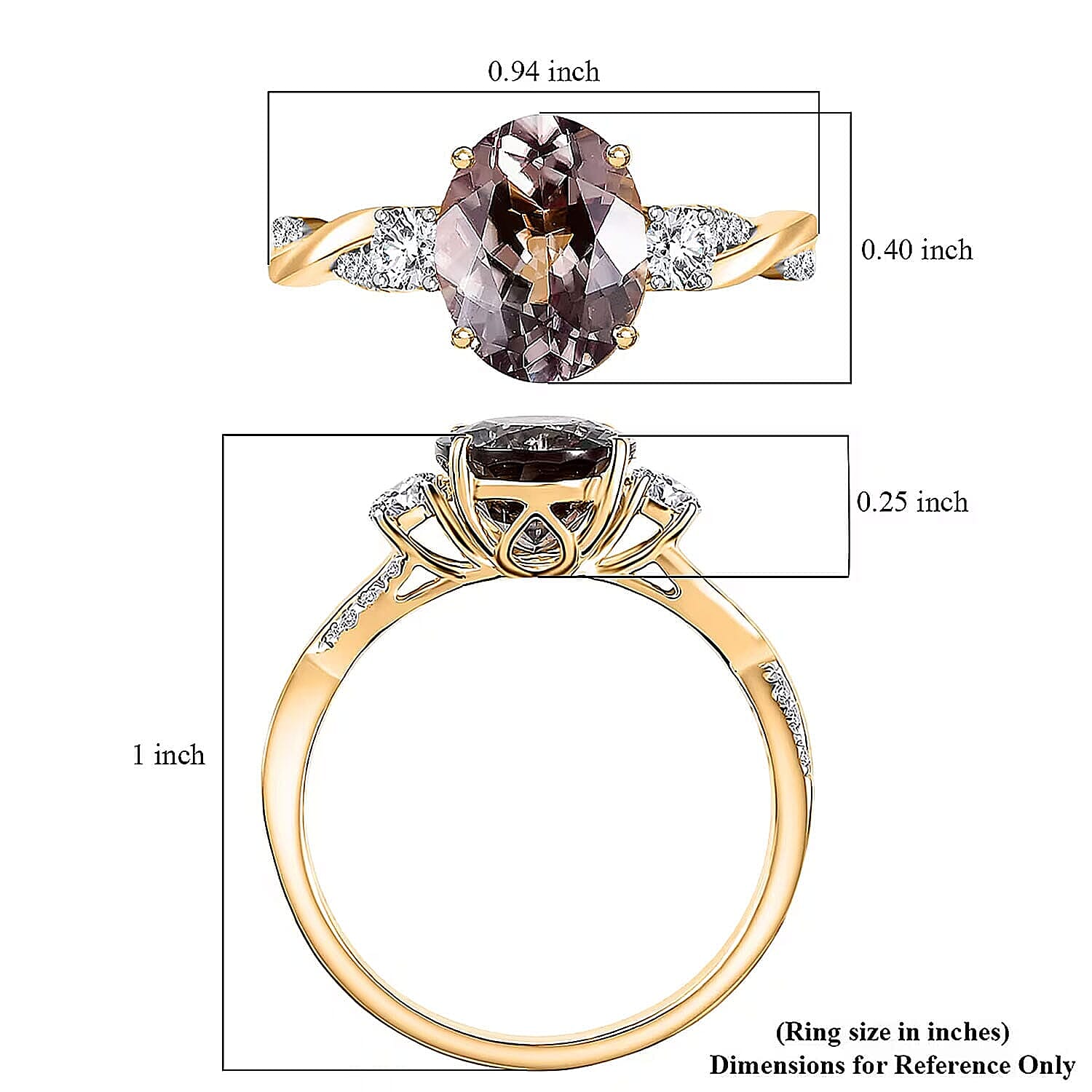 Certified & Appraised Luxoro 14K Yellow Gold AAA Turkizite and Diamond (G-H, I2) (0.29 cts) Ring (Size 5.0) 3.43 ctw