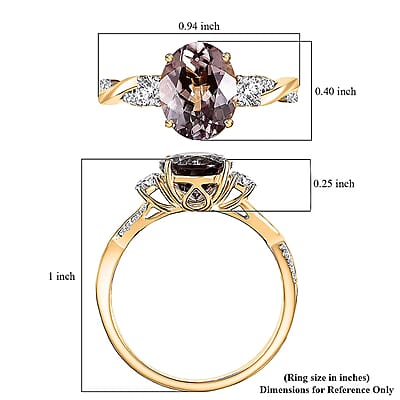 Certified & Appraised Luxoro 14K Yellow Gold AAA Turkizite and Diamond (G-H, I2) (0.29 cts) Ring (Size 5.0) 3.43 ctw