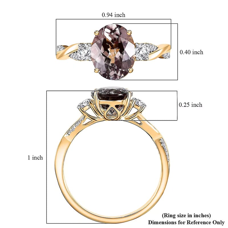Certified & Appraised Luxoro 14K Yellow Gold AAA Turkizite and Diamond (G-H, I2) (0.29 cts) Ring (Size 5.0) 3.43 ctw