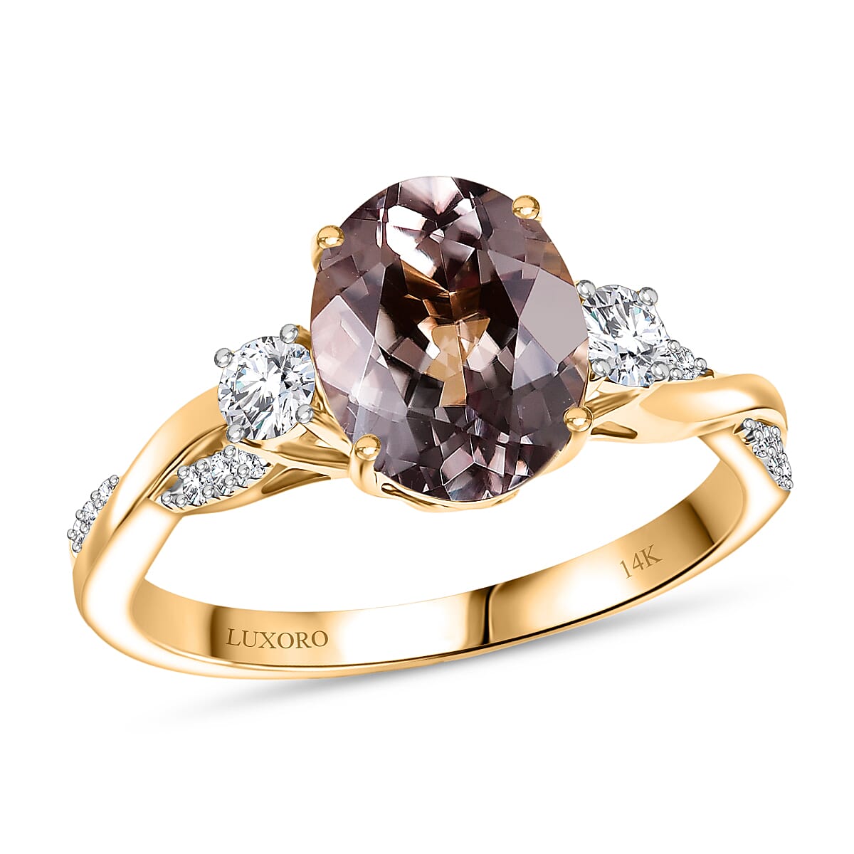 Certified & Appraised Luxoro AAA Turkizite and G-H I2 Diamond 3.43 ctw Ring in 14K Yellow Gold (Size 6.0) (Del. in 10-15 Days) image number 0