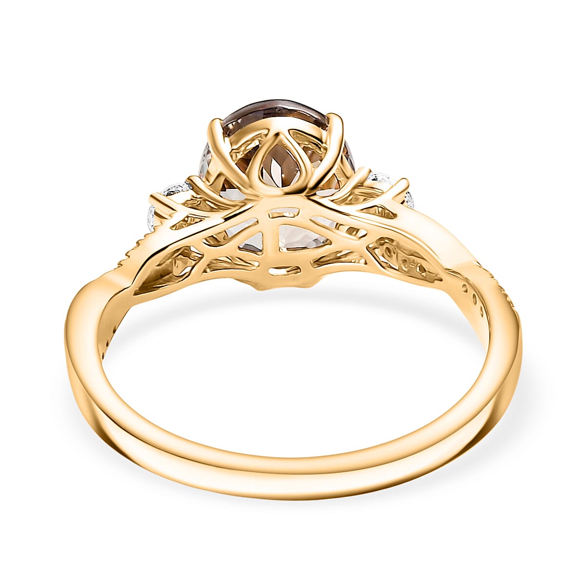 Certified & Appraised Luxoro AAA Turkizite and G-H I2 Diamond 3.43 ctw Ring in 14K Yellow Gold (Size 8.0) (Del. in 10-15 Days) image number 4