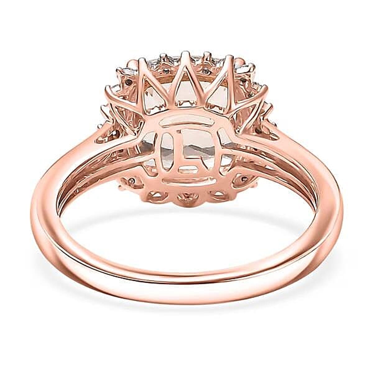 Certified & Appraised Luxoro 10K Rose Gold AAA Marropino Morganite, Diamond (G-H, I2) (0.29 cts) Ring (Size 10.0) (Del. in 10-15 Days) 3.75 ctw image number 6