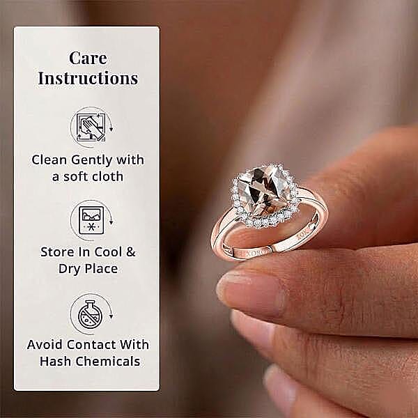 Certified & Appraised Luxoro 10K Rose Gold AAA Marropino Morganite, Diamond (G-H, I2) Ring (Size 5.0) 3.75 ctw