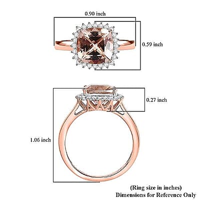 Certified & Appraised Luxoro 10K Rose Gold AAA Marropino Morganite, Diamond (G-H, I2) Ring (Size 5.0) 3.75 ctw