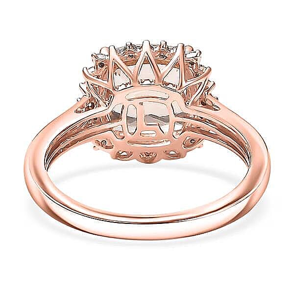 Certified & Appraised Luxoro 10K Rose Gold AAA Marropino Morganite, Diamond (G-H, I2) Ring (Size 5.0) 3.75 ctw