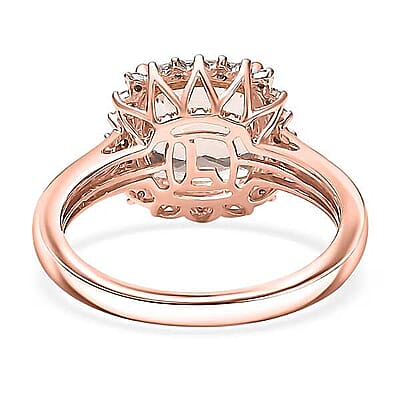 Certified & Appraised Luxoro 10K Rose Gold AAA Marropino Morganite, Diamond (G-H, I2) Ring (Size 5.0) 3.75 ctw
