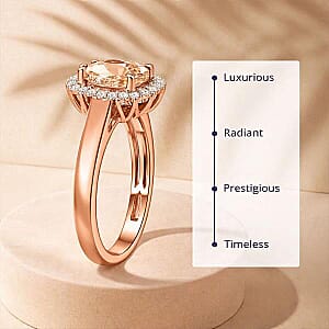 Certified & Appraised Luxoro 10K Rose Gold AAA Marropino Morganite, Diamond (G-H, I2) (0.29 cts) Ring (Size 10.0) (Del. in 10-15 Days) 3.75 ctw