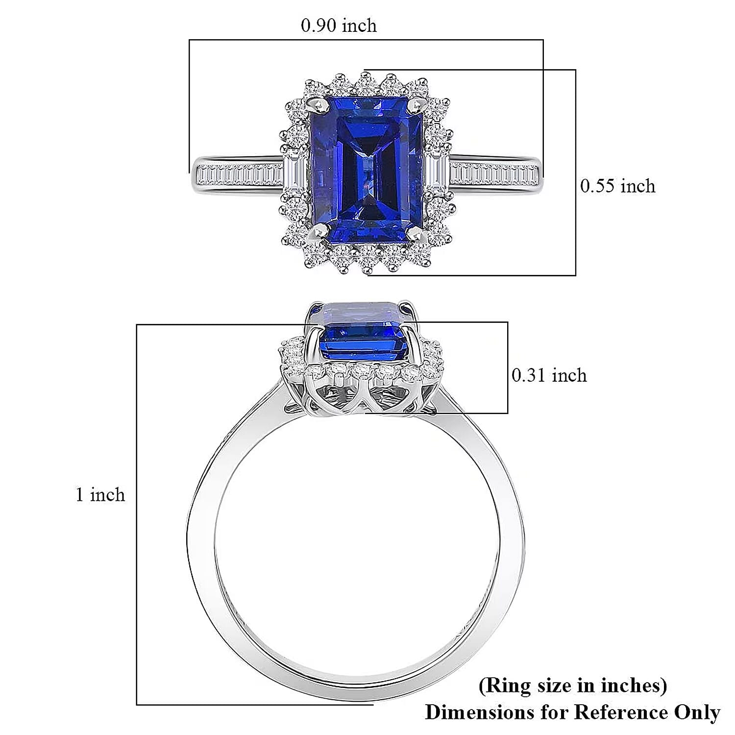 Certified & Appraised Rhapsody AAAA Tanzanite and E-F VS Diamond 3.44 ctw Ring in 950 Platinum (Size 10.0) 6 Grams