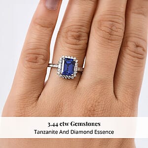 Certified & Appraised Rhapsody AAAA Tanzanite and E-F VS Diamond 3.44 ctw Ring in 950 Platinum (Size 7.0) 6 Grams