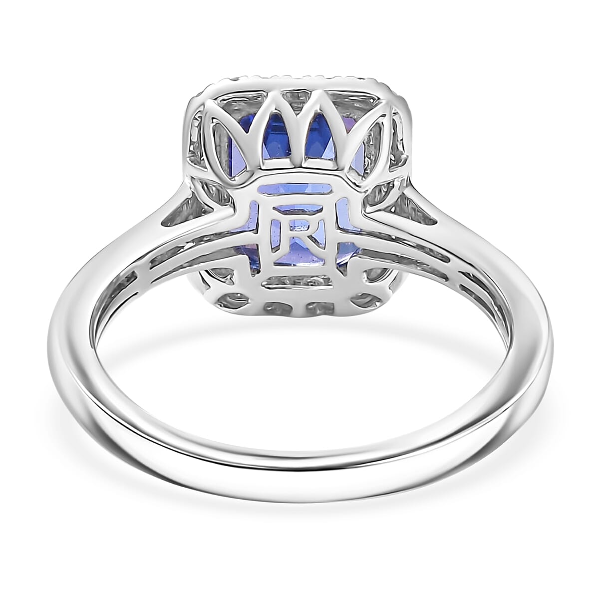 Certified & Appraised Rhapsody AAAA Tanzanite and E-F VS Diamond 4.41 ctw Ring in 950 Platinum 6.40 Grams image number 4