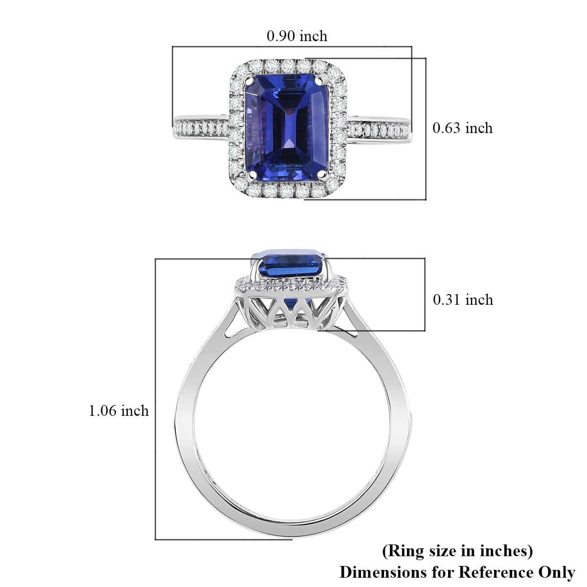 Certified & Appraised Rhapsody AAAA Tanzanite and E-F VS Diamond 4.41 ctw Ring in 950 Platinum 6.40 Grams image number 5