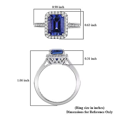 Certified & Appraised Rhapsody 950 Platinum AAAA Tanzanite, Diamond (E-F, VS) (0.40 cts) Ring (Size 12.0) (6.40 g) 4.41 ctw