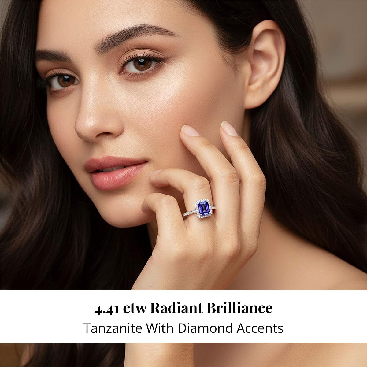 Certified & Appraised Rhapsody AAAA Tanzanite and E-F VS Diamond 4.41 ctw Ring in 950 Platinum (Size 6.0) 6.40 Grams (Del. in 10-15 Days) image number 1