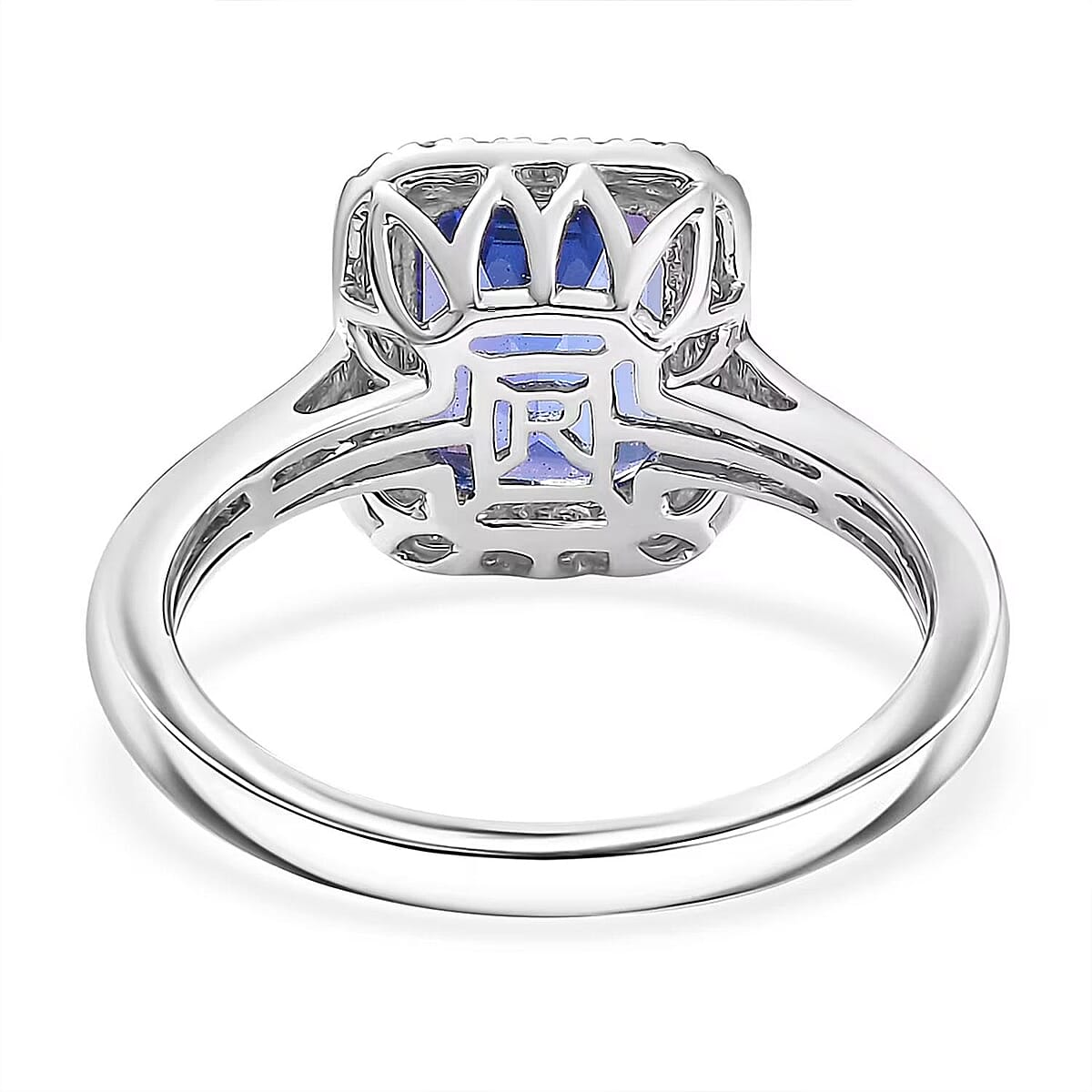 Certified & Appraised Rhapsody AAAA Tanzanite and E-F VS Diamond 4.41 ctw Ring in 950 Platinum (Size 7.0) 6.40 Grams (Del. in 10-15 Days) image number 7