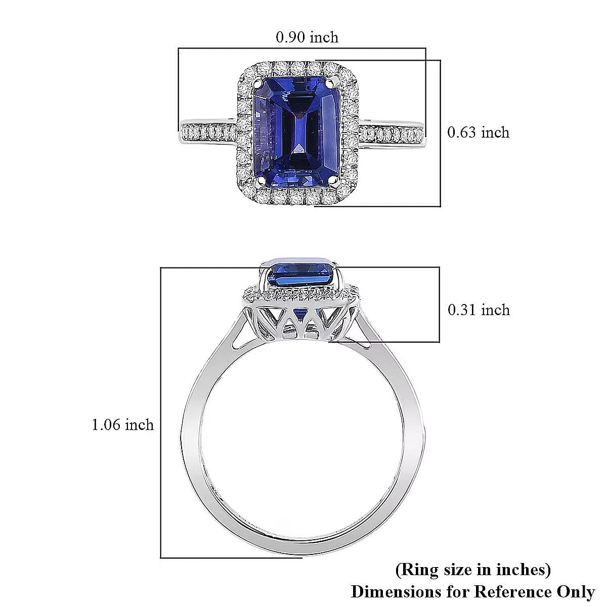 Certified & Appraised Rhapsody AAAA Tanzanite and E-F VS Diamond 4.41 ctw Ring in 950 Platinum 6.40 Grams image number 6