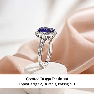 Certified & Appraised Rhapsody AAAA Tanzanite and E-F VS Diamond 4.41 ctw Ring in 950 Platinum (Size 9.0) 6.40 Grams (Del. in 10-15 Days)