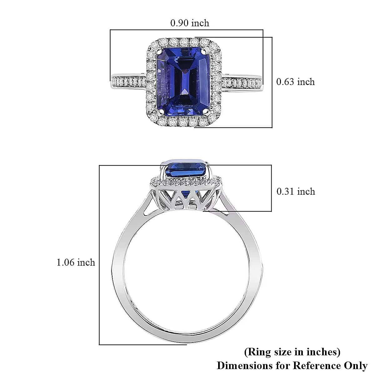 Certified & Appraised Rhapsody AAAA Tanzanite and E-F VS Diamond 4.41 ctw Ring in 950 Platinum (Size 9.0) 6.40 Grams (Del. in 10-15 Days) image number 6