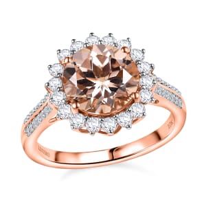 Certified & Appraised Luxoro 10K Rose Gold AAA Marropino Morganite, Diamond (G-H, I2) Ring (Del. in 10-15 Days) 4.09 ctw