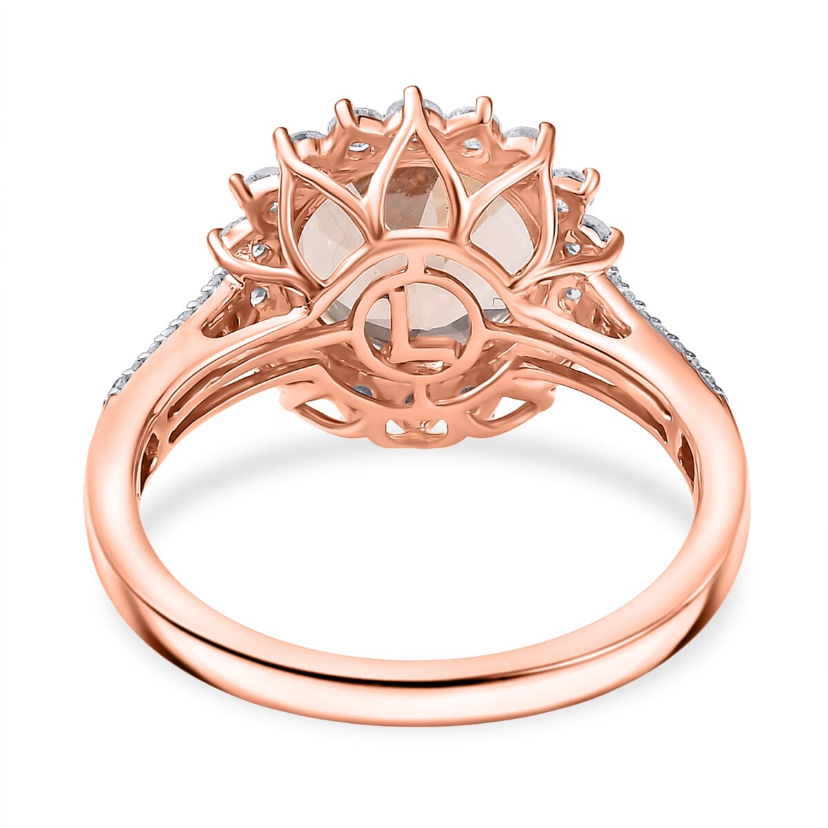 Certified & Appraised Luxoro 10K Rose Gold AAA Marropino Morganite, Diamond (G-H, I2) Ring (Del. in 10-15 Days) 4.09 ctw image number 4