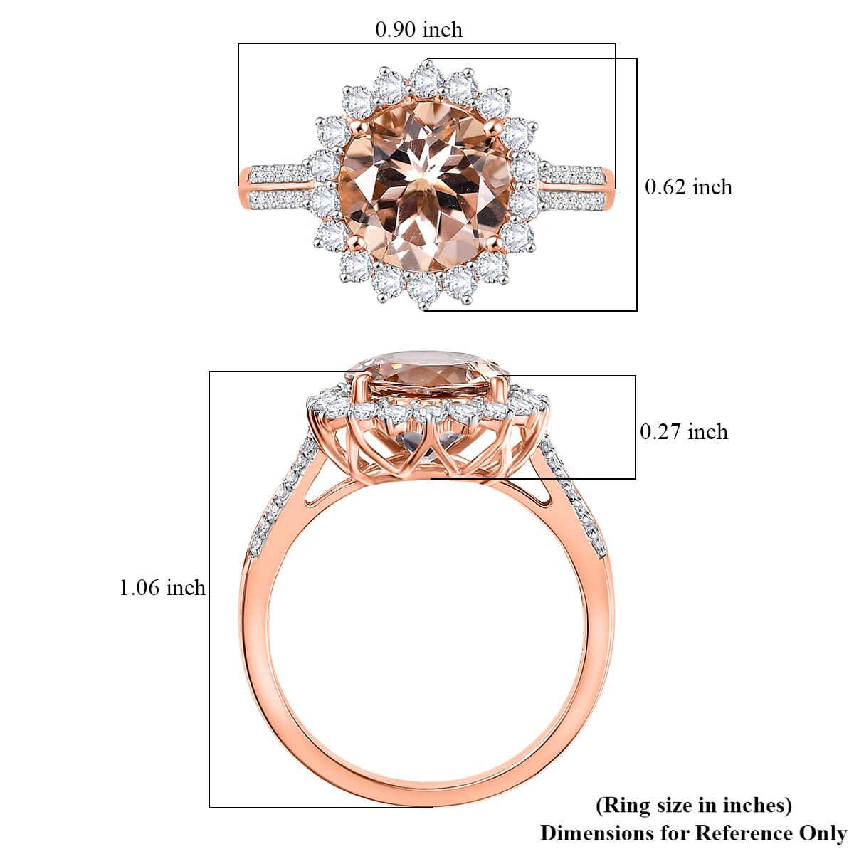 Certified & Appraised Luxoro 10K Rose Gold AAA Marropino Morganite, Diamond (G-H, I2) Ring (Del. in 10-15 Days) 4.09 ctw image number 5