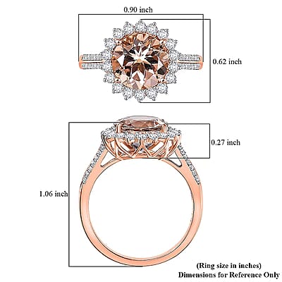 Certified & Appraised Luxoro 10K Rose Gold AAA Marropino Morganite, Diamond (G-H, I2) (0.79 cts) Ring (Size 5.0) 4.09 ctw
