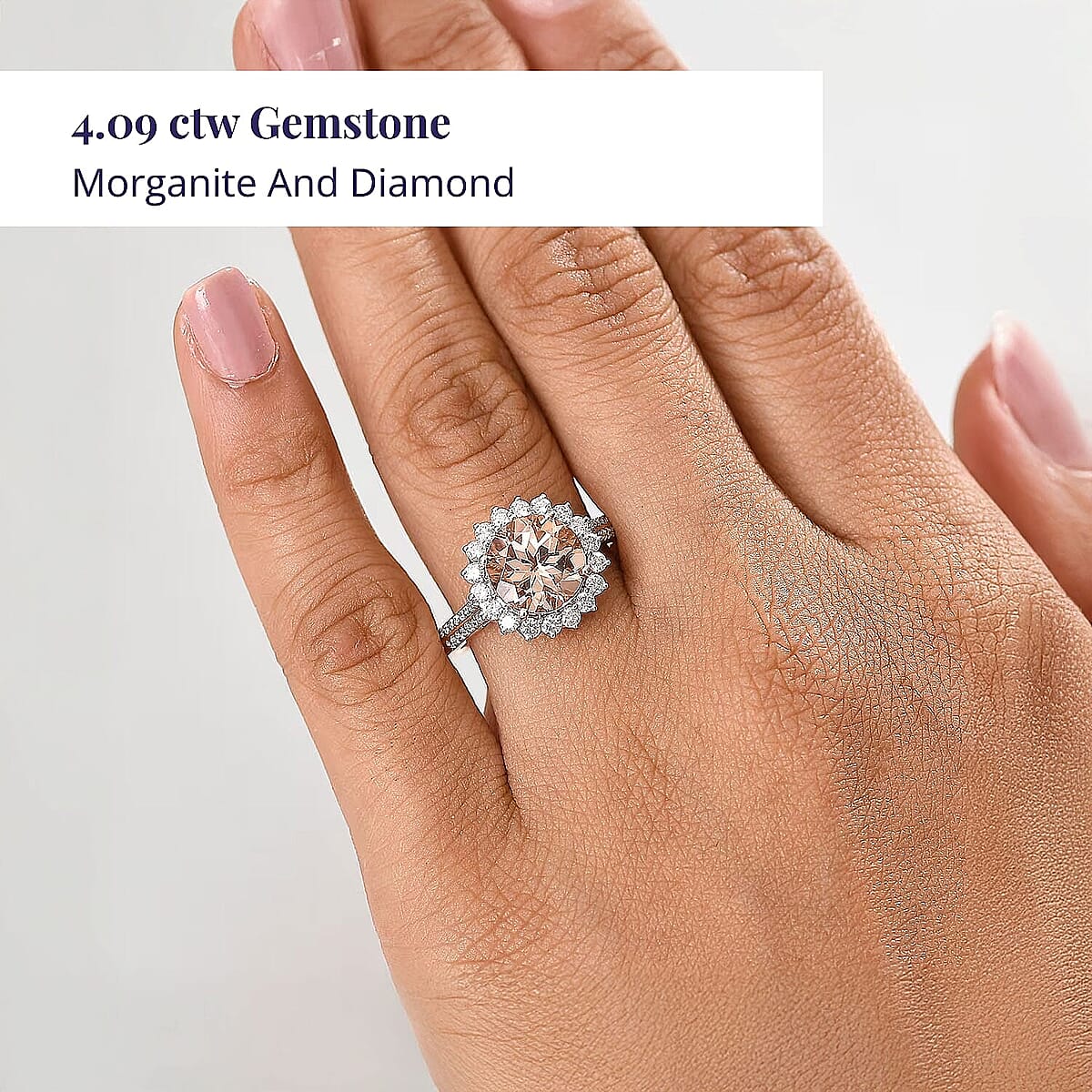 Certified & Appraised Luxoro 10K Rose Gold AAA Marropino Morganite, Diamond (G-H, I2) Ring (Del. in 10-15 Days) 4.09 ctw image number 1