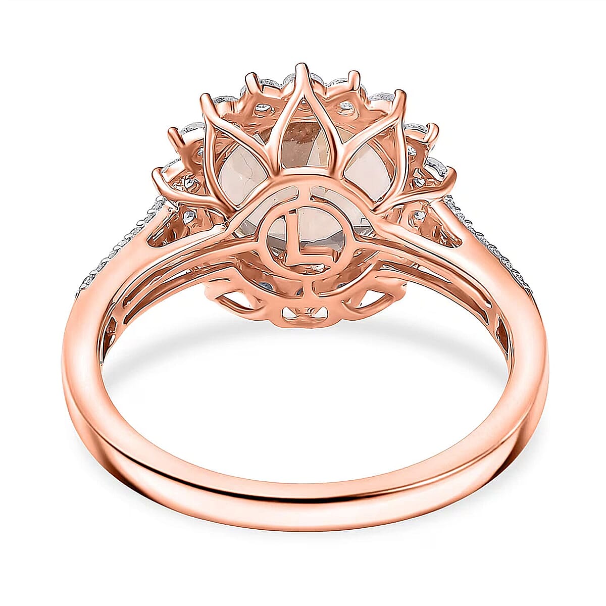 Certified & Appraised Luxoro 10K Rose Gold AAA Marropino Morganite, Diamond (G-H, I2) Ring (Del. in 10-15 Days) 4.09 ctw image number 6