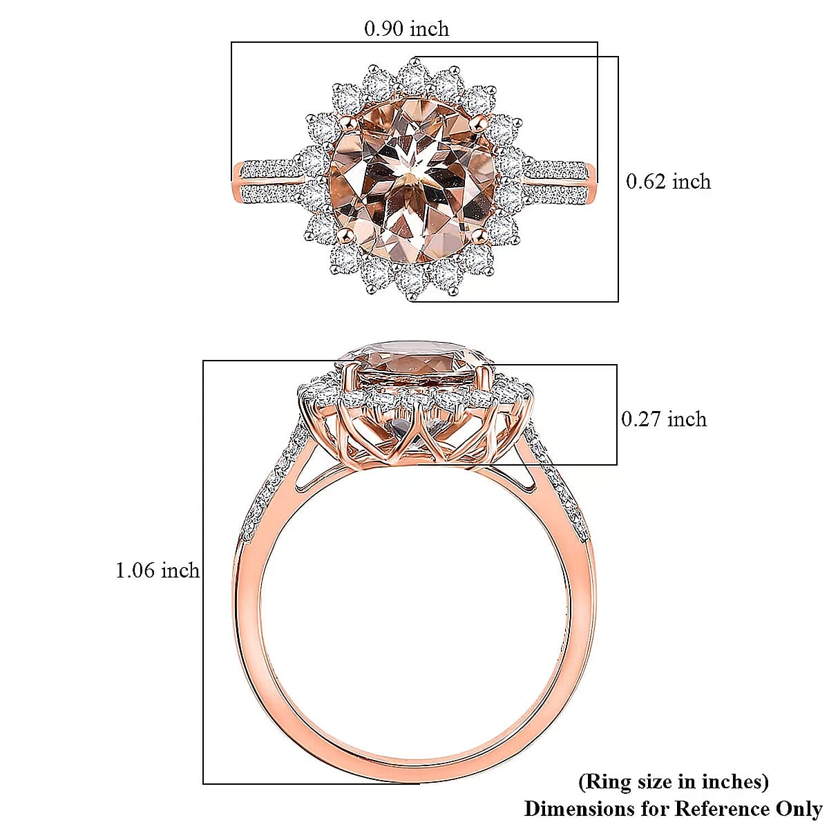 Certified & Appraised Luxoro 10K Rose Gold AAA Marropino Morganite, Diamond (G-H, I2) Ring (Del. in 10-15 Days) 4.09 ctw image number 5