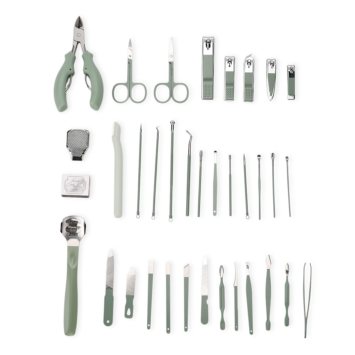 Livmore Set of 35pcs Multi-functional Manicure Set with Storage Bag - Green image number 3