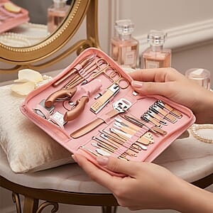 Livmore Set of 35pcs Multi-functional Manicure Set with Storage Bag - Pink