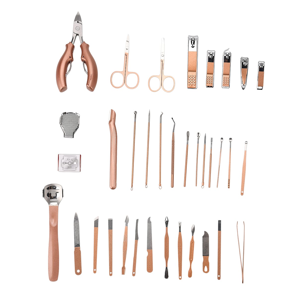 Livmore Set of 35pcs Multi-functional Manicure Set with Storage Bag - Pink image number 3