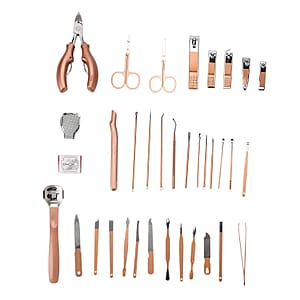 Livmore Set of 35pcs Multi-functional Manicure Set with Storage Bag - Pink