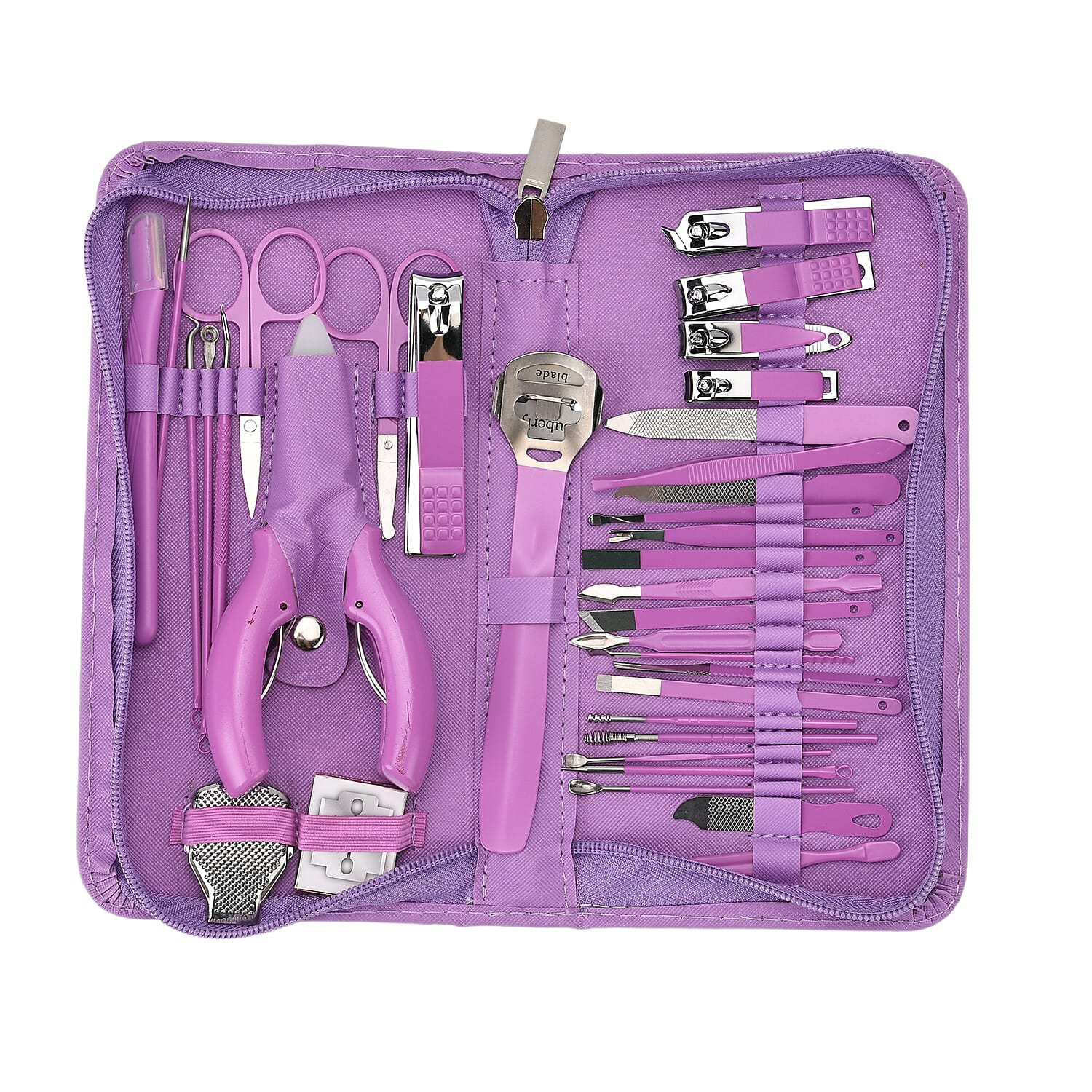 Set of 35pcs Multi-functional Manicure Set with Storage Bag - Purple