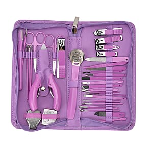 Livmore Set of 35pcs Multi-functional Manicure Set with Storage Bag - Purple